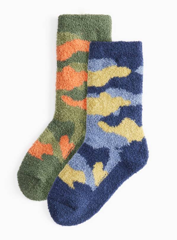 Khaki & Navy Camouflage Cosy Socks 9-12 Infant
